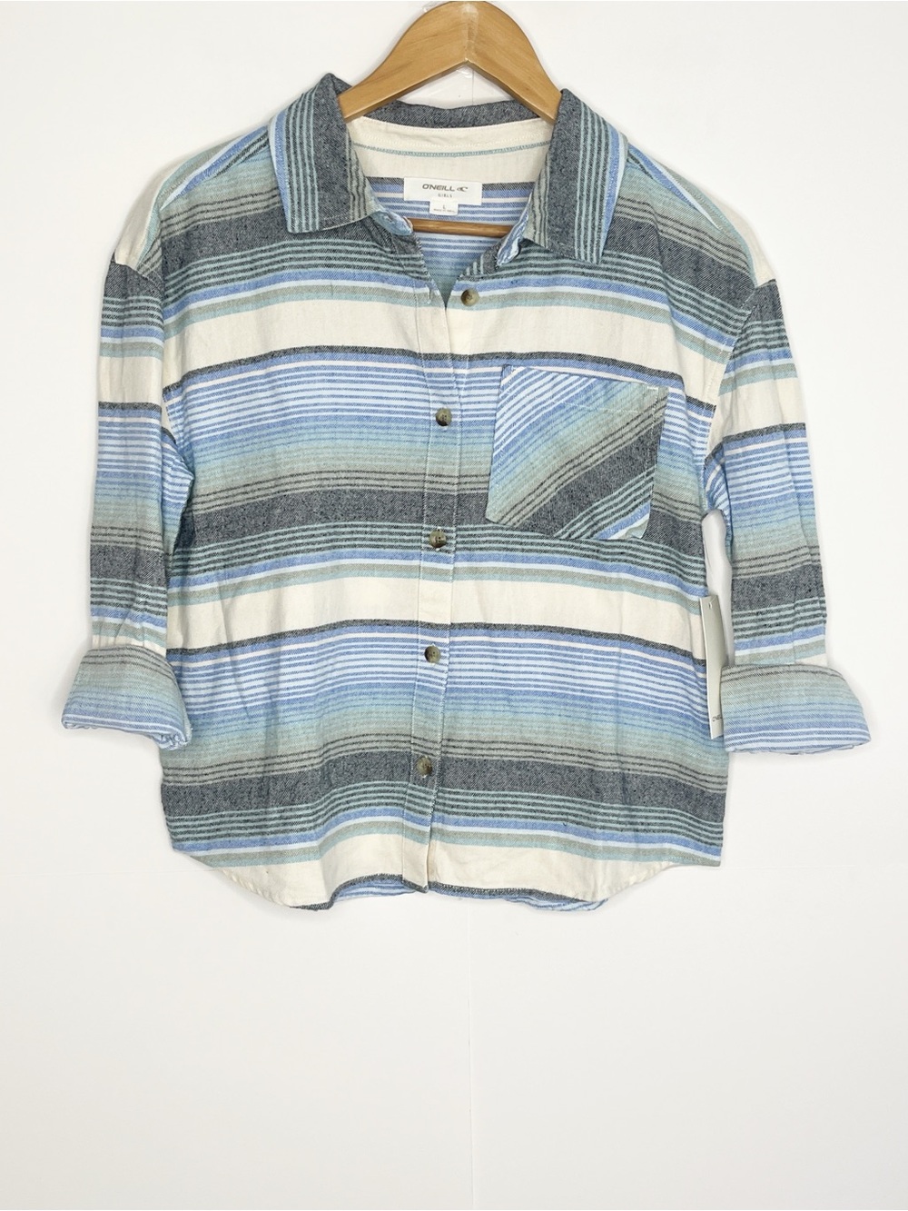 O'Neill Girls Flannel Button Up Shirt Size Large